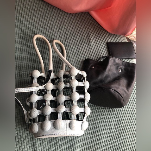 Alexander Wang Nappa Denim Dome Studded Mini Roxy Bucket Bag - Picture 8 of 13